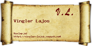Vingler Lajos névjegykártya